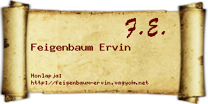 Feigenbaum Ervin névjegykártya