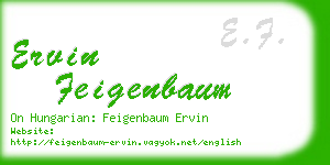 ervin feigenbaum business card